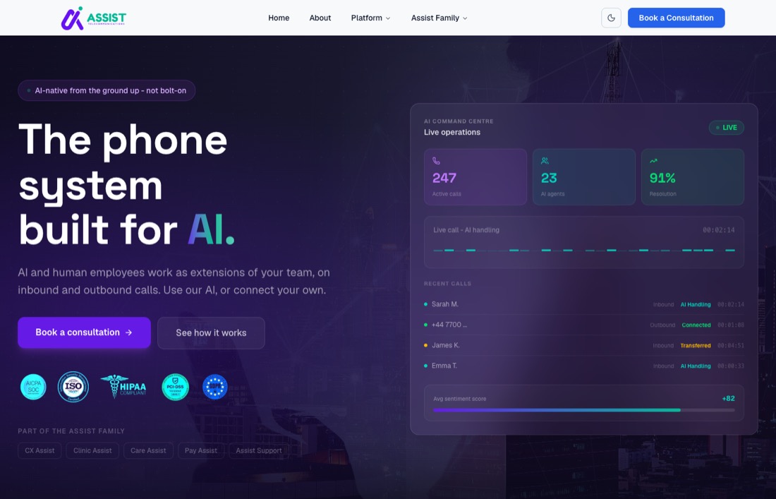 Assist Telecom website